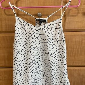 Banana Republic White and Blue Patterned Racerback Sleeveless Top XS